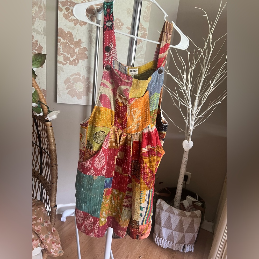 🌸 Kantha Patchwork Overalls – BlinkBuy | Handmade in India